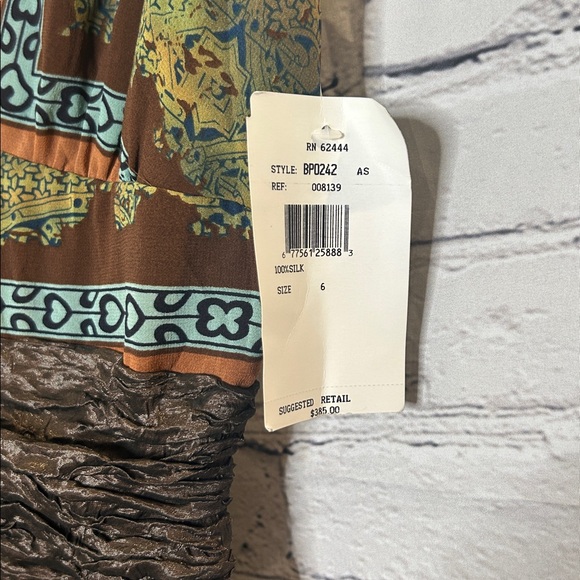 Nicole Miller Silk Bohemian V-Neck Sleeveless Dress Size 6 Brand New W/Tags - Picture 6 of 11